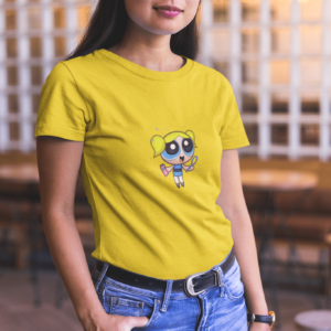 Bubbles- The Powerpuff Girls Yellow Oversized T-shirt