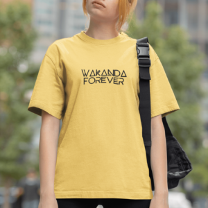 Black Panther- Wakanda Forever Beige Oversized T-shirt