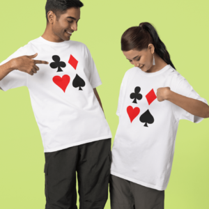Playing Cards Suits Oversized White T-shirt