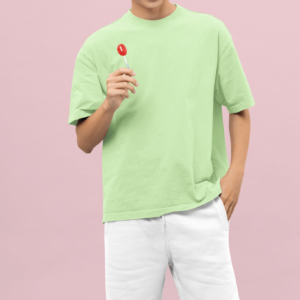 Oversized Sage Green Solid T-shirt