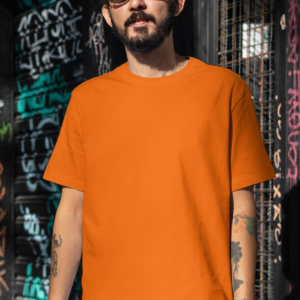 Oversized Orange Solid T-shirt