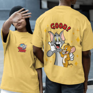 Tom and Jerry Beige Oversized T-shirt