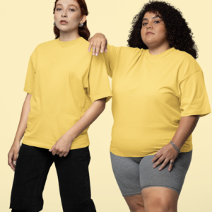 Oversized Beige Solid T-shirt