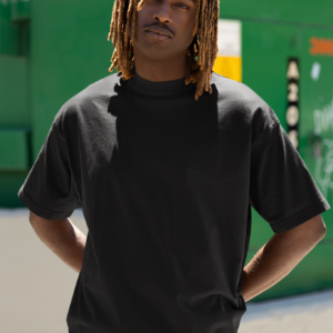 Oversized Black Solid T-shirt