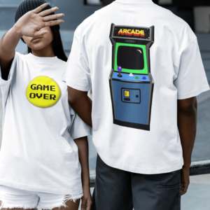 Game Over Arcade White Oversized T-shirt