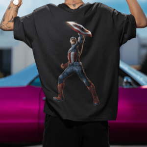 Captain America Black Oversized T-shirt