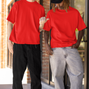 Oversized Red Solid T-shirt