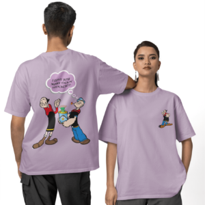 Popeye-Olive Lavender Oversized T-shirt
