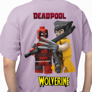 Deadpool and Wolverine Oversized Lavender T-shirt
