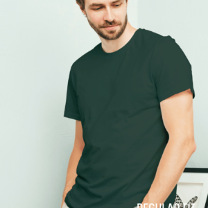 Regular Bottle Green Solid T-shirt