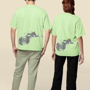 Tom and Jerry Sage Green Oversized T-shirt