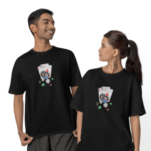 3 Aces- Playing Cards Oversized T-shirt