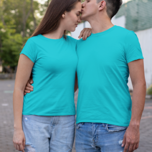 Regular Sky Blue Solid T-shirt