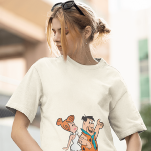 Wilma and Fred Flintstone Off White T-shirt